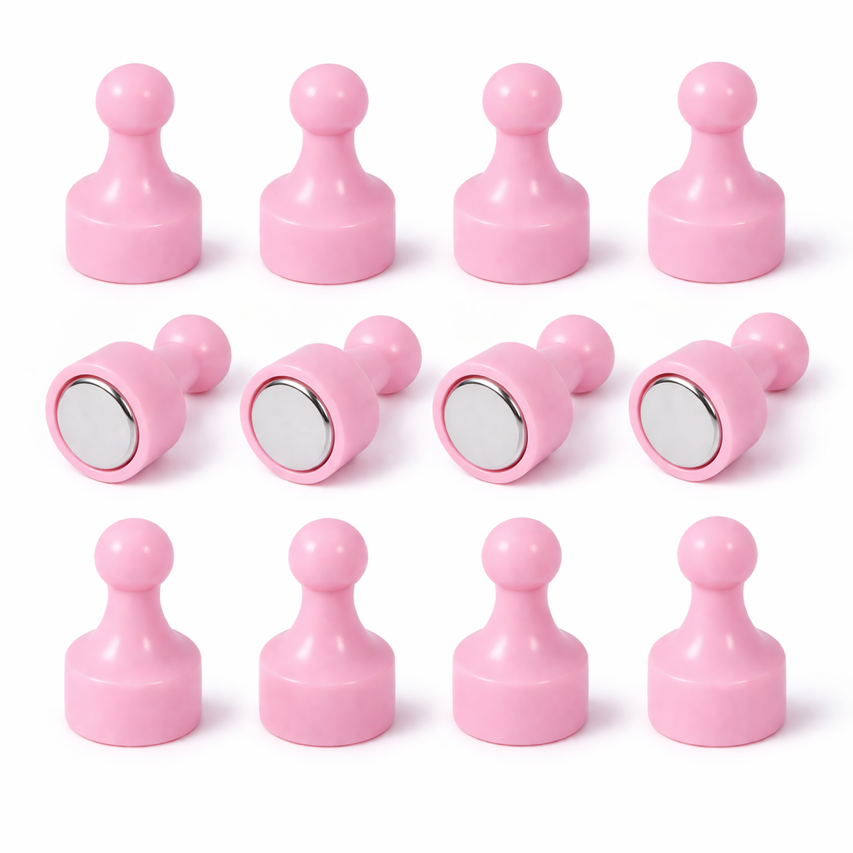 Pink Pin Whiteboard Magnets - 12mm diameter x 22mm | 12 PACK