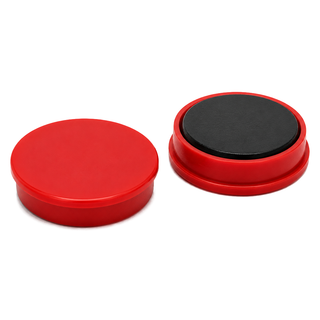 Red Ferrite Whiteboard Button Magnet - 30mm x 7mm