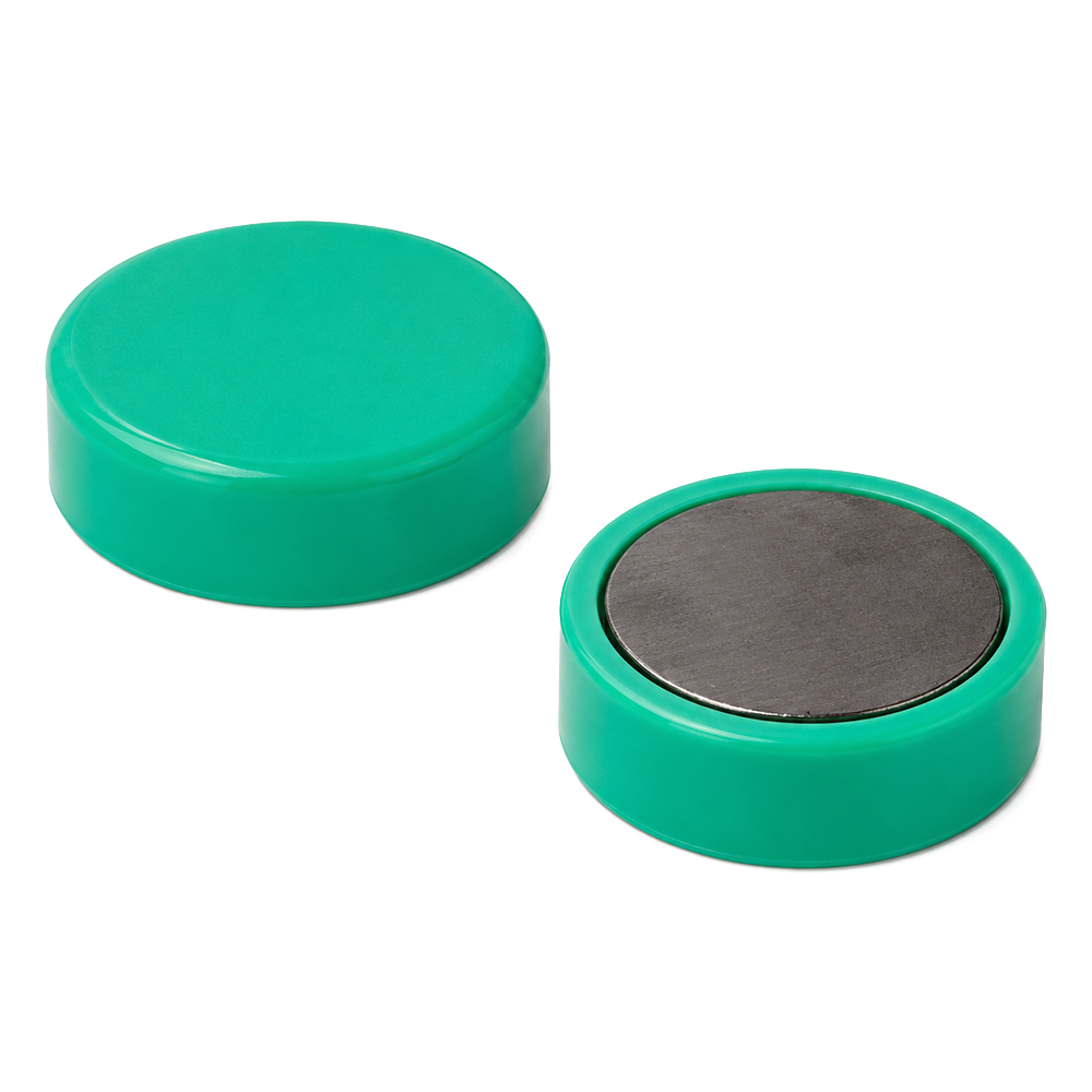 Green Ferrite Whiteboard Button Magnet - 30mm x 7mm
