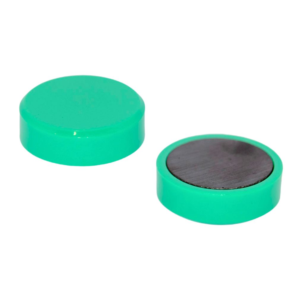 Ferrite Whiteboard Button Magnet 30mm x 7mm - Green