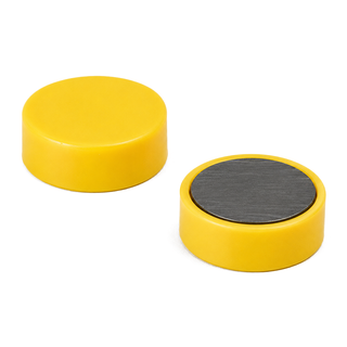 Yellow Ferrite Whiteboard Button Magnet - 30mm x 7mm