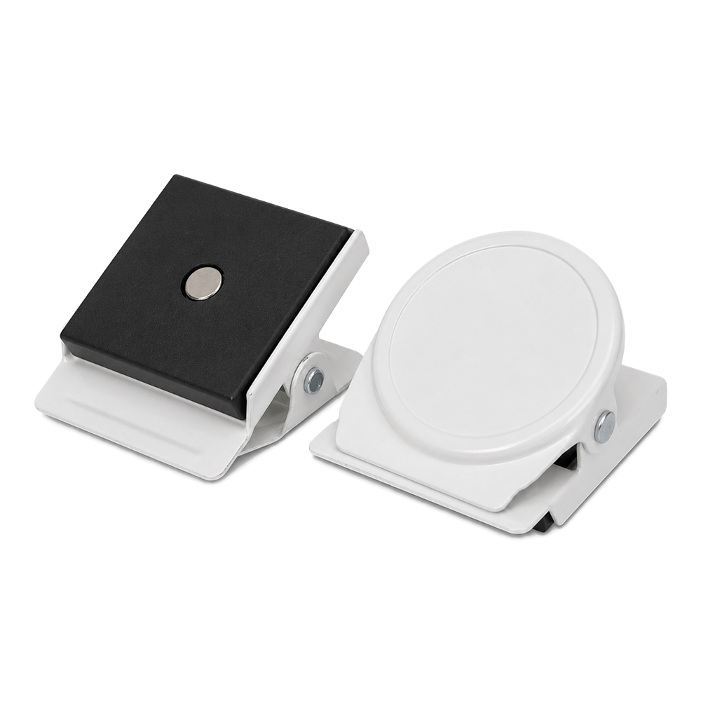 White Square Round Memo Clip Magnet | 30mm