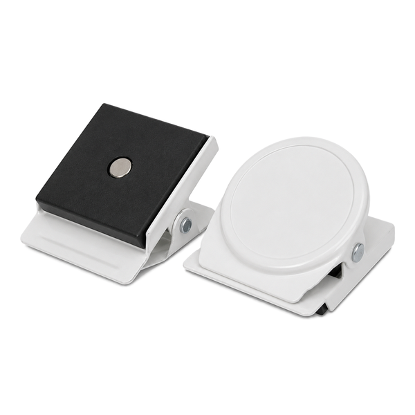White Square Round Memo Clip Magnet | 30mm