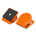 Orange Square Round Memo Clip Magnets | 30mm | 10 Pack