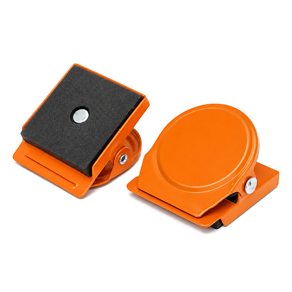 Orange Square Round Memo Clip Magnets | 30mm | 10 Pack