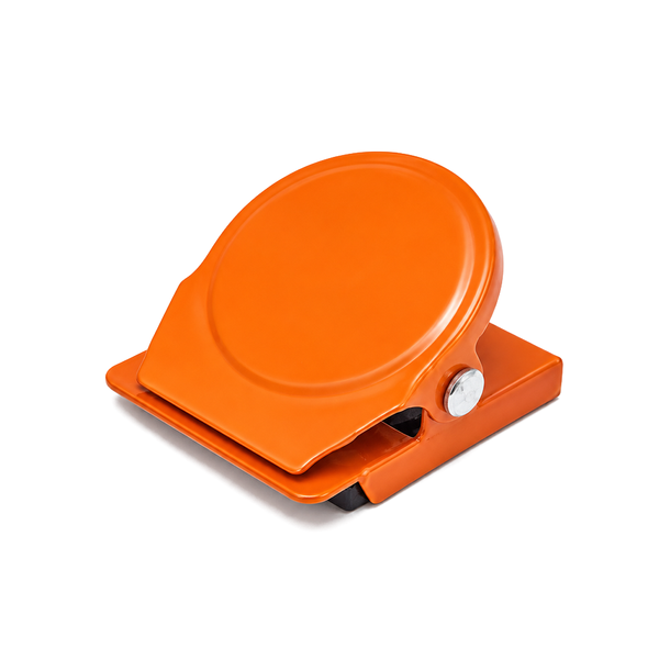 Orange Square Round Memo Clip Magnets | 30mm | 10 Pack
