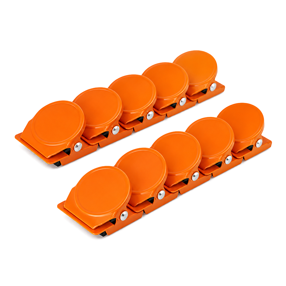 Orange Square Round Memo Clip Magnets | 30mm | 10 Pack