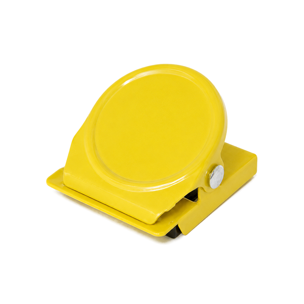 Yellow Square Round Memo Clip Magnet | 30mm