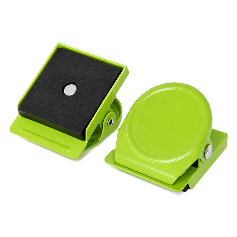 Lime Green Square Round Memo Clip Magnet | 30mm