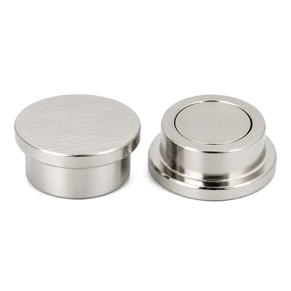 Steel Capped Neodymium Holding Pot Magnet - 16mm (D) x 7.2mm (H) | Nickel Plated