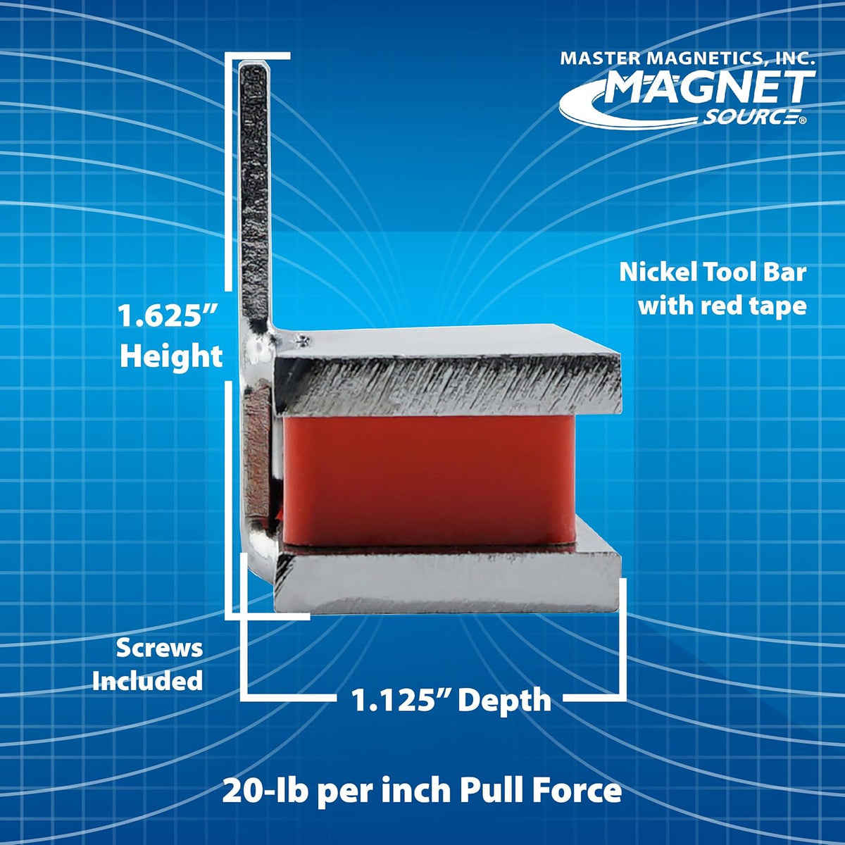 Magnetic Tool Holder – 24" (609.6mm) | Nickel with Red Stripe