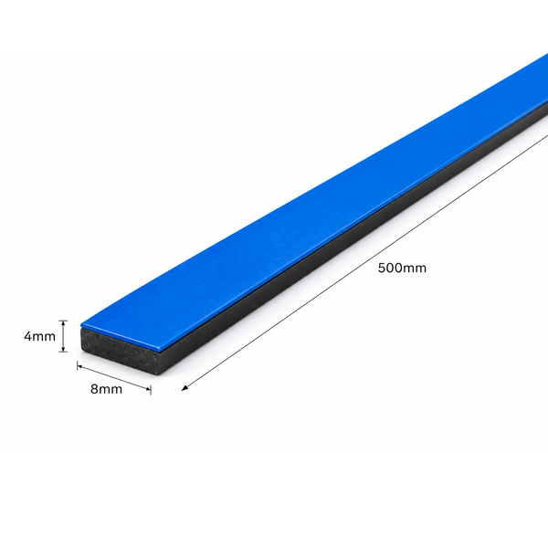 Blue Magnetic Tape with 3M Self-Adhesive - 500mm x 8mm x 4mm | Anisotropic