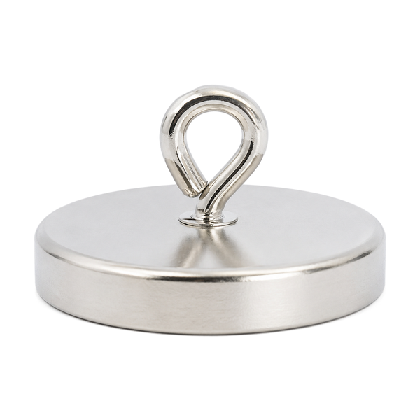 Ferrite Pot Magnet - 40mm x 8mm with Eyelet Hook