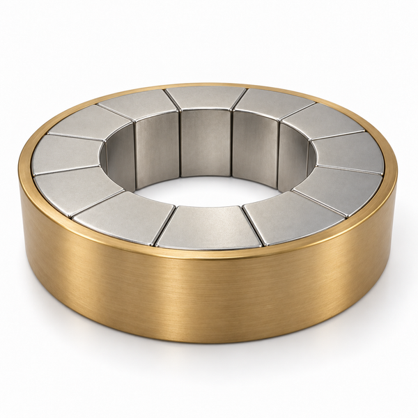 Ring Magnet Assembly - OD100mm x ID60mm xH30mm (Total OD 106mm including 3mm Copper Housing) | 12pc Segment | N52 | NiCuNi