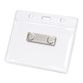 Magnetic Name Badge with Clear Horizontal Plastic ID Card Holder | 4"x 3" | 1 PACK