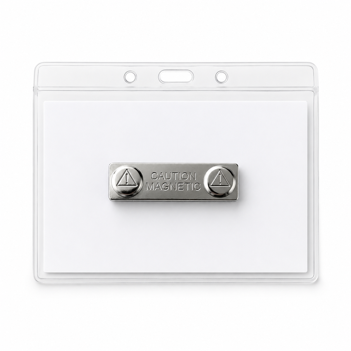 Magnetic Name Badge with Clear Horizontal Plastic ID Card Holder | 4"x 3" | 1 PACK