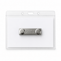 Magnetic Name Badge with Clear Horizontal Plastic ID Card Holder | 4"x 3" | 1 PACK