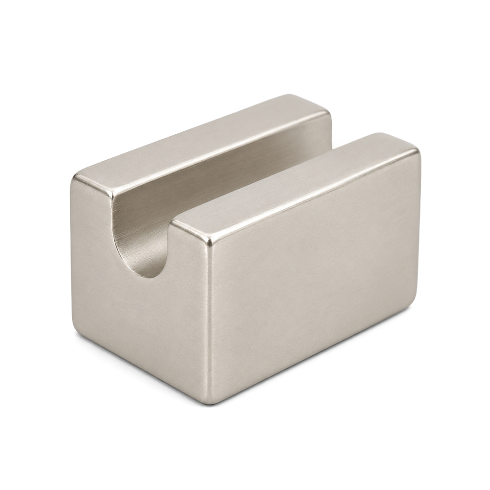 Neodymium Block Magnet - 30.2mm x 22mm x 19.1mm with Cut-Out Channel 7.3mm | N38