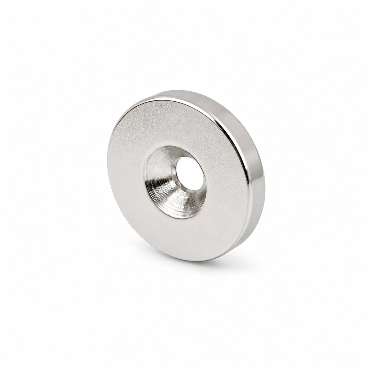 Neodymium Countersunk Ring Magnet – (OD) 15mm x (ID) Countersunk 3.2mm/6.7mm x (H) 2.05mm | N42