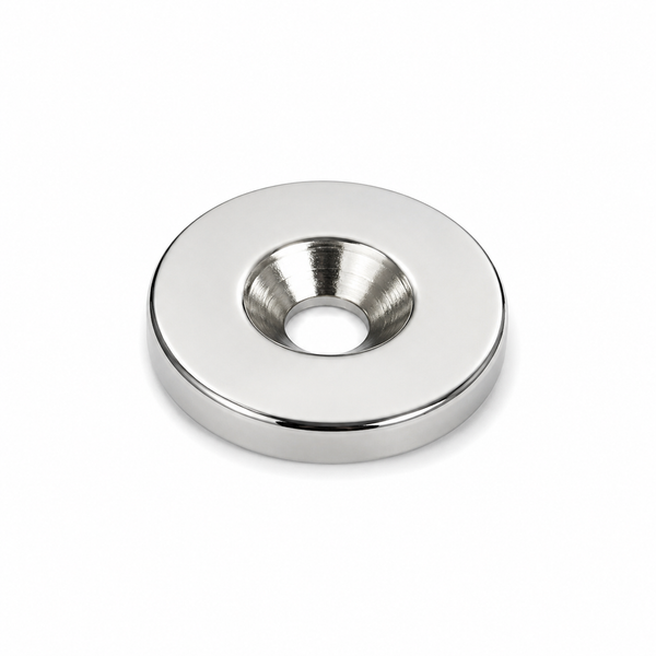 Neodymium Countersunk Ring Magnet – (OD) 15mm x (ID) Countersunk 3.2mm/6.7mm x (H) 2.05mm | N42