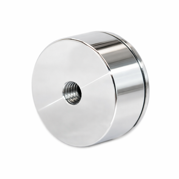 Female Thread Neodymium Pot Magnet | Stainless Steel Coating | 30mm x 16mm with ¼”-28 UNF Threaded Hole | N50