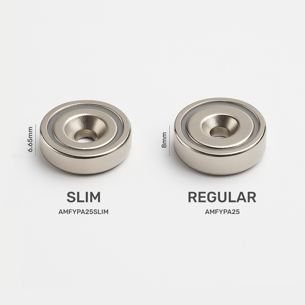 Neodymium Countersunk Pot Magnet - 25mm x 6.65mm (Slim Profile)