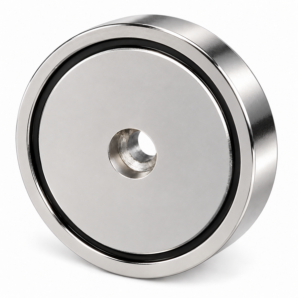 Neodymium Pot Magnet with Round Hole - 75mm x 18mm