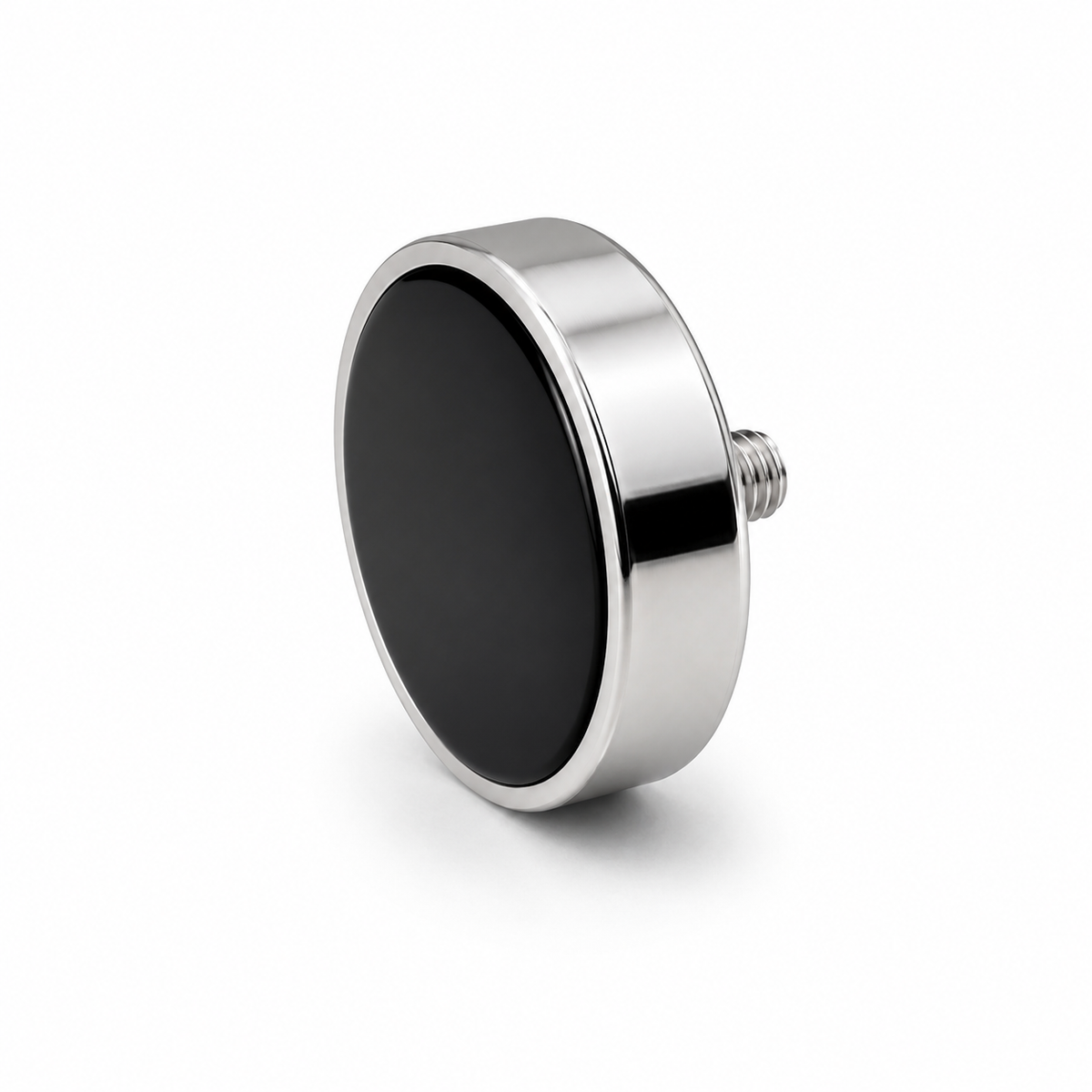 AMF Magnetics Neodymium Pot Magnet with M6 Male Thread - D32mm x 18mm (TH) 10mm External Boss Epoxy Coated Base