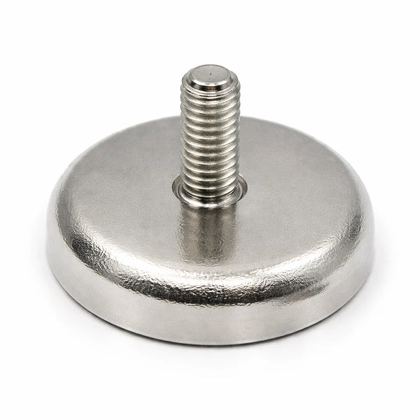 Neodymium Pot Magnet with M6 Male Thread – D32mm x 23mm (TH) | 15mm External Boss