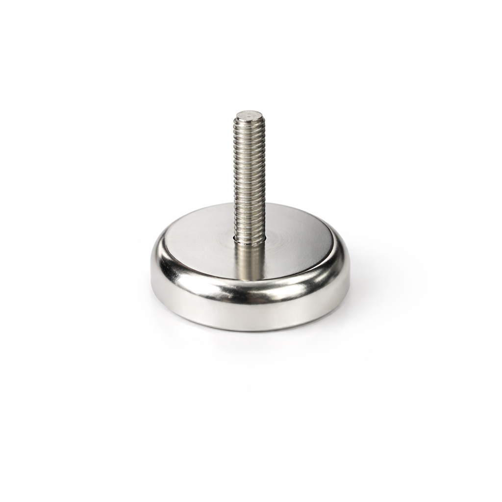 Neodymium Pot Magnet with M6 Male Thread - D36mm x 33mm (H) | 25mm External Boss