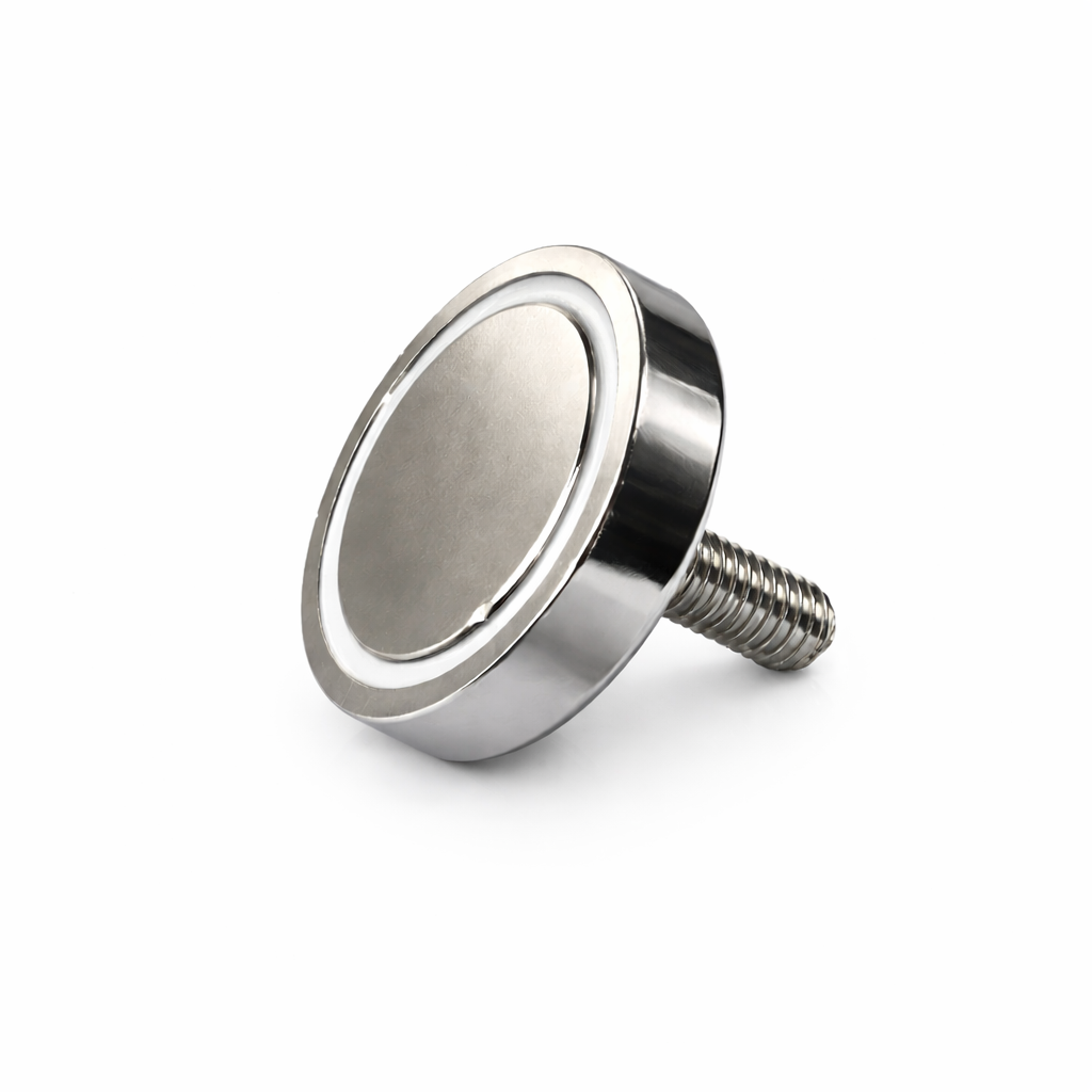 Neodymium Pot Magnet with M8 Male Thread - D42mm x 34mm (H) | 25mm External Boss