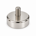 Neodymium Pot Magnet with M10 Male Thread - D48mm x 24mm (TH) | 12.5mm External Boss