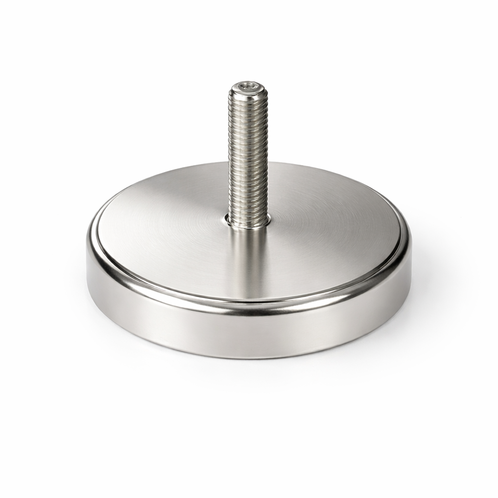 Neodymium Pot Magnet with M8 Male Thread - D60mm x 40mm (H) | 25mm External Boss