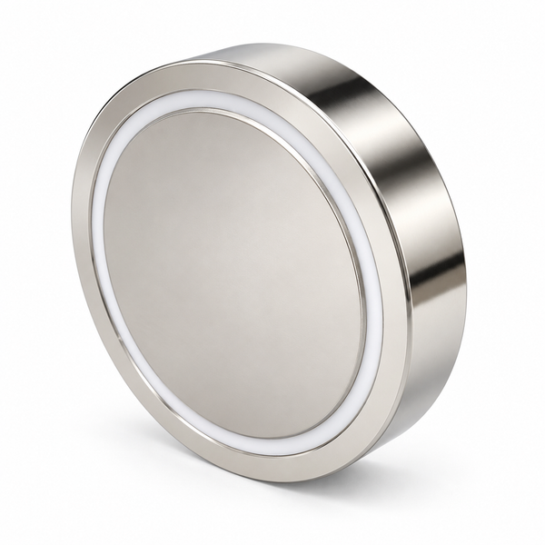 Neodymium Pot Magnet with M10 Male Thread - D60mm x 30mm (TH) | 15mm External Boss