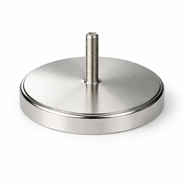 Neodymium Pot Magnet with M10 Male Thread - D75mm x 43mm (H) | 25mm External Boss