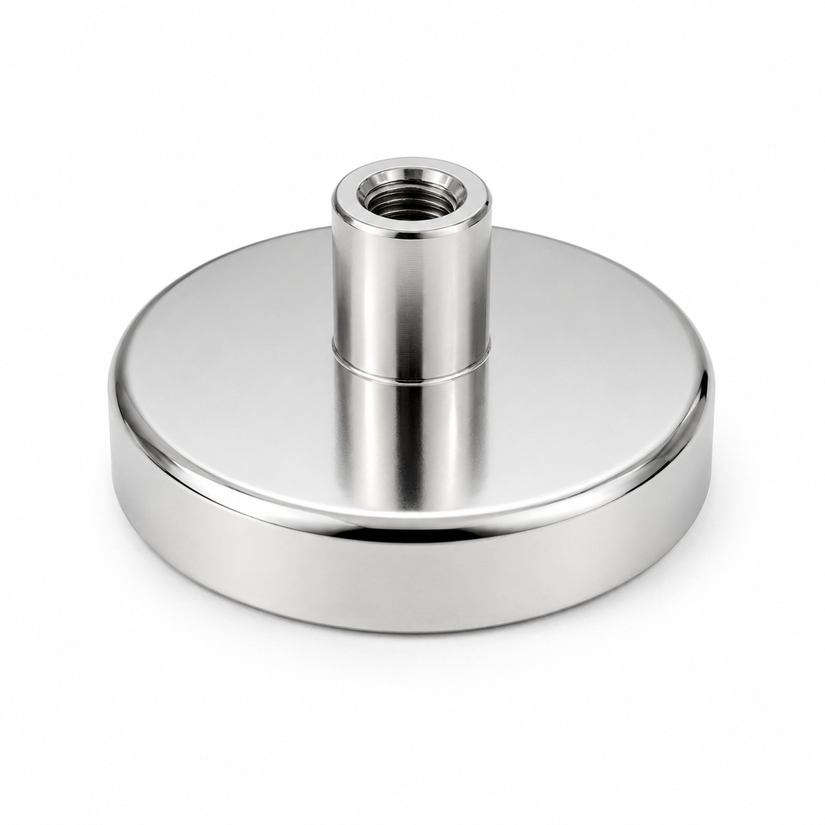 Female Thread Neodymium Pot Magnet - Diameter 42mm x 20mm | Epoxy Coated Base