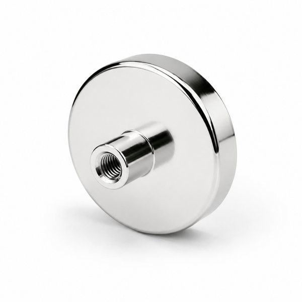 Female Thread Neodymium Pot Magnet - Diameter 42mm x 20mm | Epoxy Coated Base