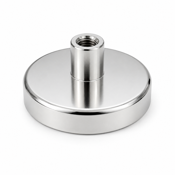 Female Thread Neodymium Pot Magnet - Diameter 42mm x 20mm | Epoxy Coated Base