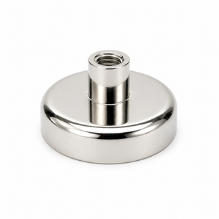 Female Thread Neodymium Pot Magnet - Diameter 48mm x 24mm (Slim Profile)