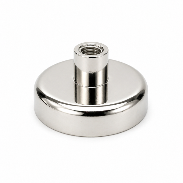 Female Thread Neodymium Pot Magnet - Diameter 48mm x 24mm (Slim Profile)