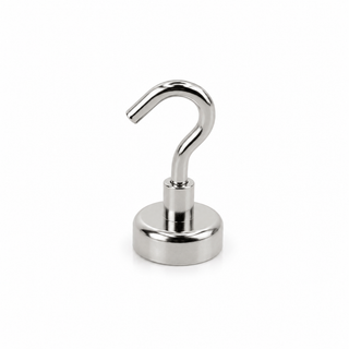 Neodymium Pot Magnet with Threaded Hook - D16mm x 37mm