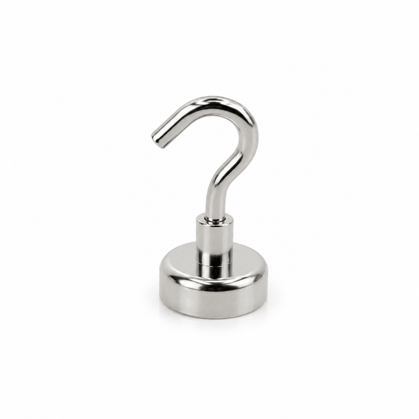 Neodymium Pot Magnet with Threaded Hook - D16mm x 37mm