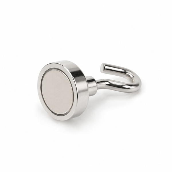 Neodymium Pot Magnet with Threaded Hook - D16mm x 37mm