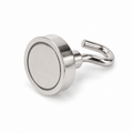 Neodymium Pot Magnet with Threaded Hook - 20mm diameter x 37mm