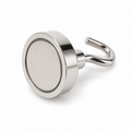 Neodymium Pot Magnet with Threaded Hook - 25mm diameter x 42mm