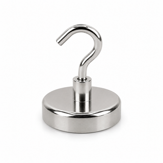 Neodymium Pot Magnet with Threaded Hook - 32mm diameter x 47mm