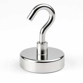 Neodymium Pot Magnet with Threaded Hook - 36mm diameter x 46mm (Slim Profile)