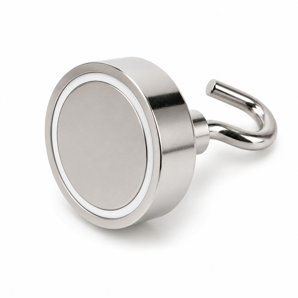 Neodymium Pot Magnet with Threaded Hook - 42mm diameter x 47mm