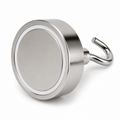 Neodymium Pot Magnet with Threaded Hook - 48mm diameter x 70mm