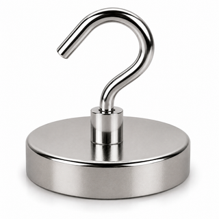 Neodymium Pot Magnet with Threaded Hook - 60mm diameter x 70mm